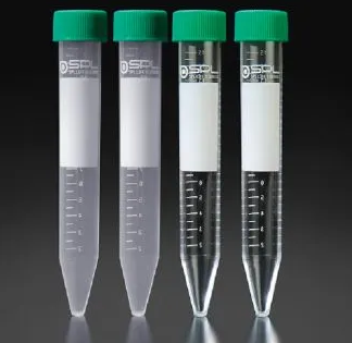 15mL離心管 蓋子材料為聚乙烯，管體材料為聚丙烯