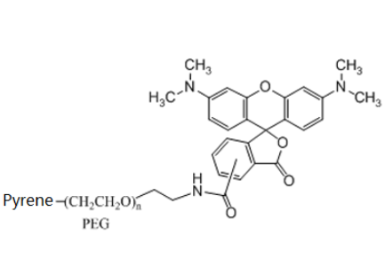芘-聚乙二醇-羅丹明 Pyrene-PEG-Rhodamine PEG化芘衍生物 熒光標(biāo)記