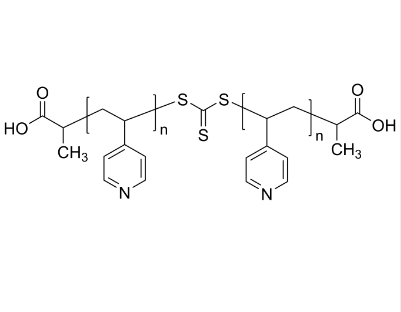 P4VP-RAFT-P4VP 聚(4-乙烯基吡啶) 三硫代碳酸酯位于鏈中間 雙端羧基 Poly(4-vinyl pyri