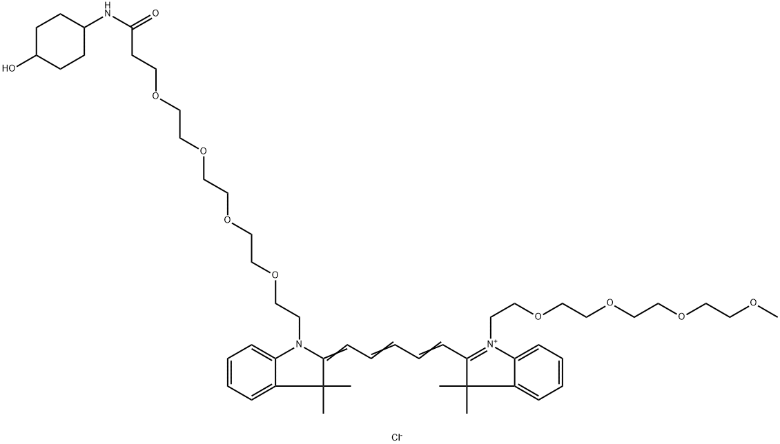 N-(m-PEG4)-N'-(4-hydroxycyclohexyl-1-amido-PEG4)-Cy5